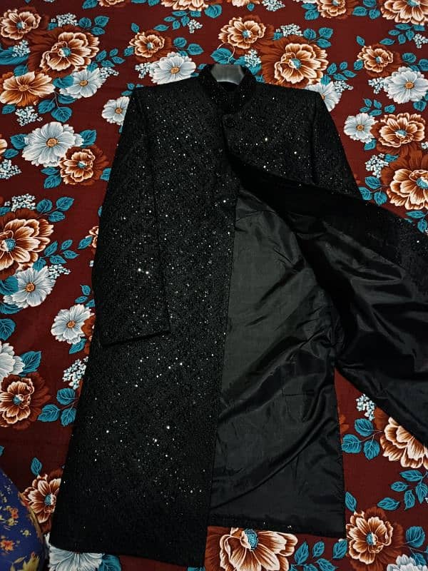 Black Sherwani Complete set Available 3