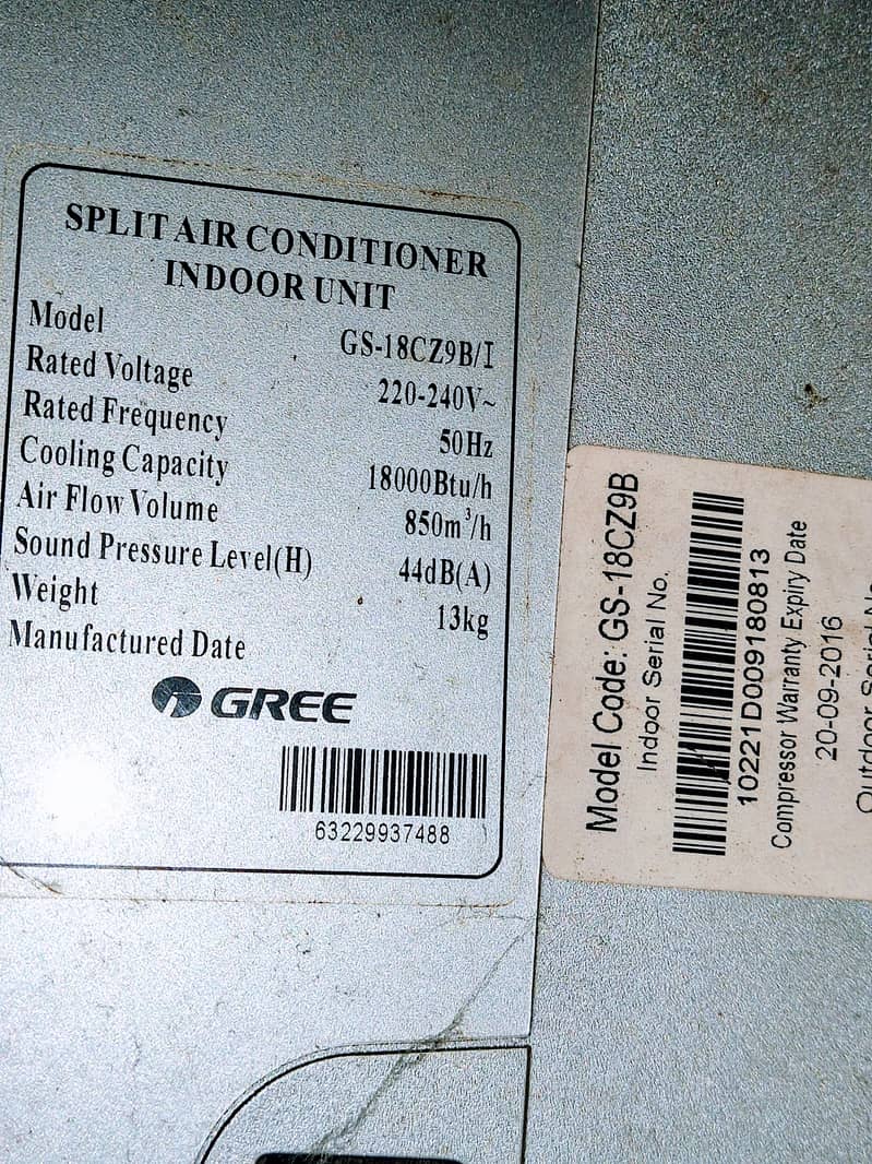 Used Gree 1.5 Ton Split AC (2013, Model GS-18C7Z9B/I) – Needs Service 5