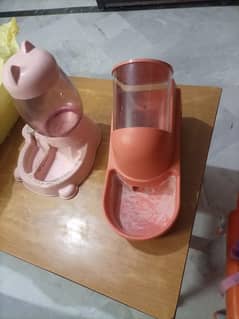 Cat Shaped Cage Food and water Bowl Pet Plastic