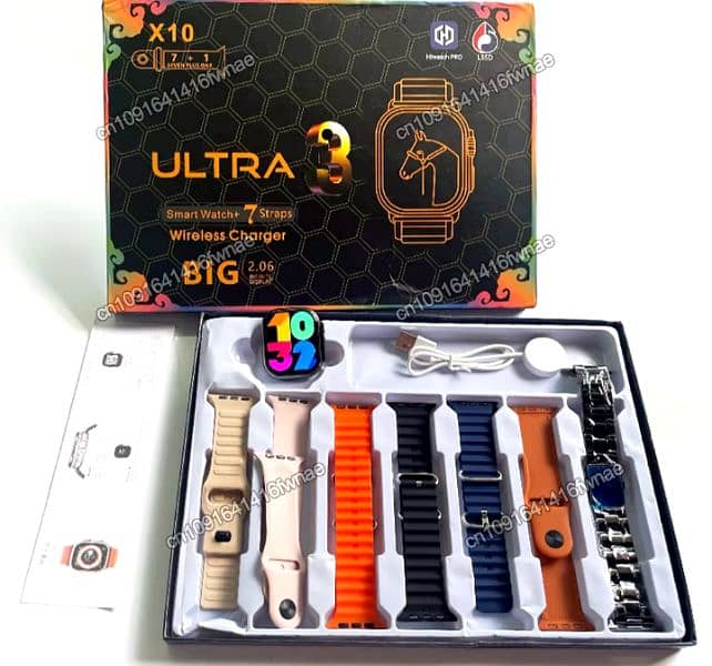 7 in 1 Smart Watch X10 Ultra 3 Sport Watch for men & women Smart watch 5