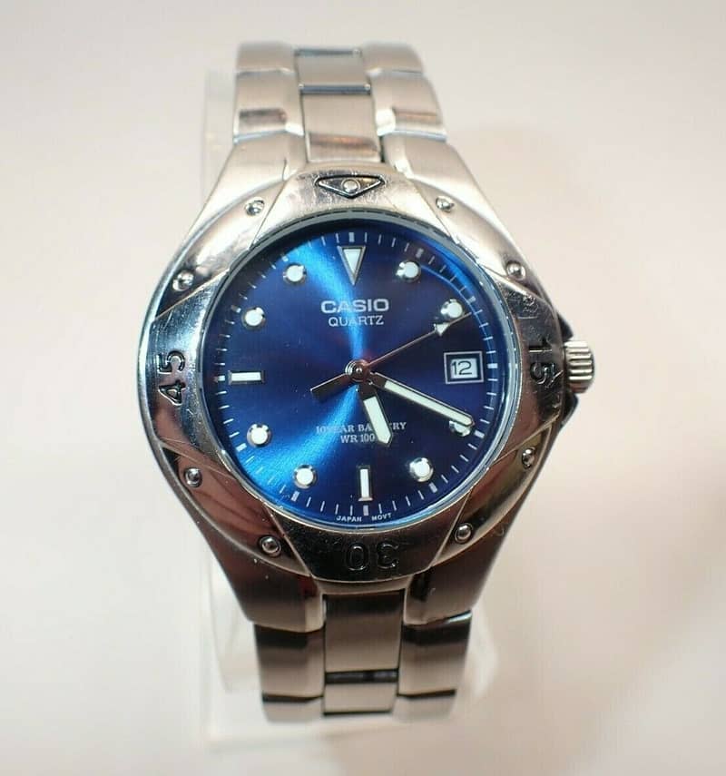 Casio Quartz Blue Dial 44 mm Stainless Steel Watch 0