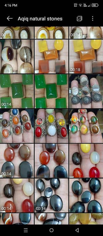 Aqiq Tiger stone Cat eye  Lehsania Tourmaline Turkish ring Natur Stone 16