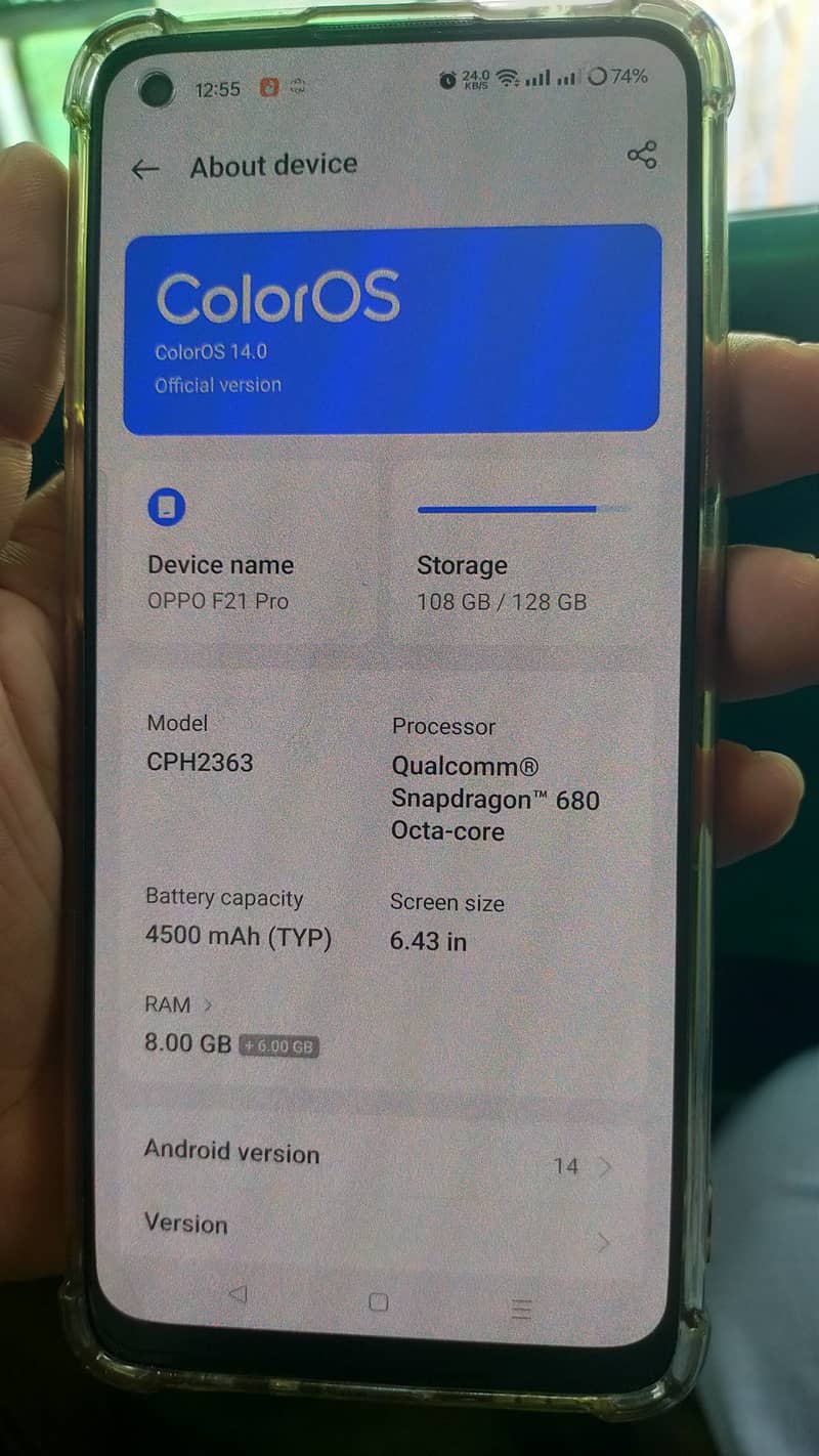 OPPO F21 Pro RAM 8+6Gb, ROM 128GB 2