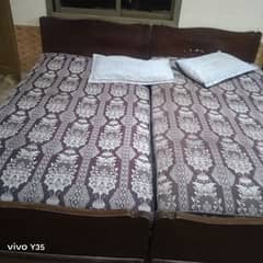 2 single bed with 2 spring matress 8 inch