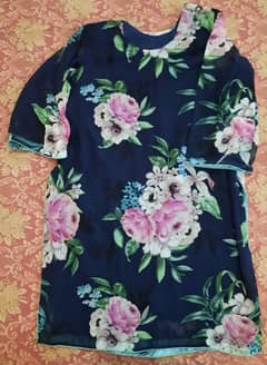 Chiffon Blue Floral Shirt