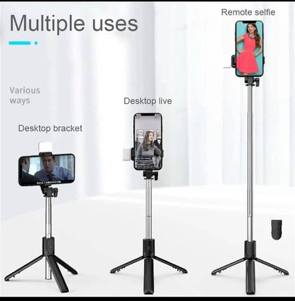 foldable selfie stick for LED lights 7