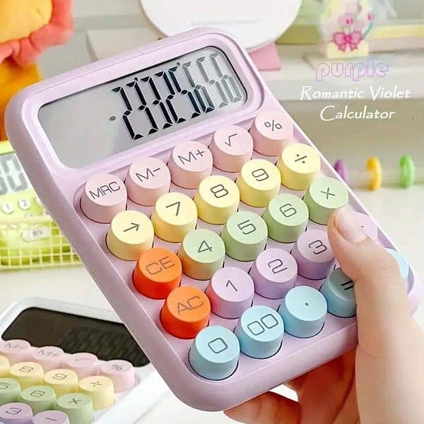 Colorful Mechanical Keyboard Calculator, Big Button Lcd Display, Handh 0