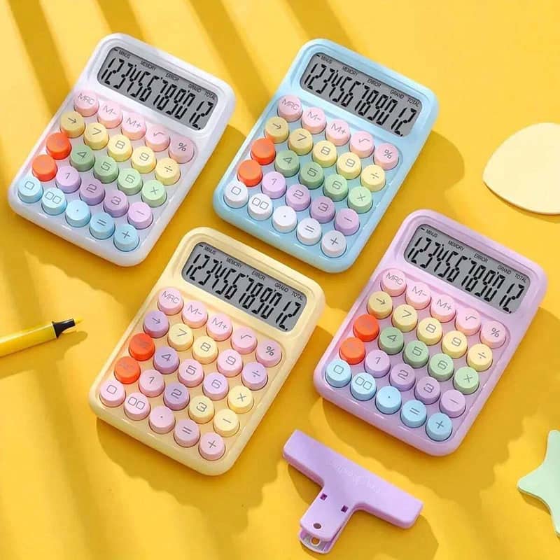 Colorful Mechanical Keyboard Calculator, Big Button Lcd Display, Handh 3