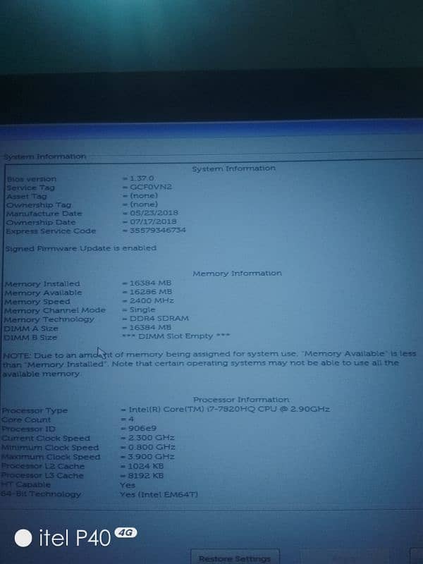 Dell Latitude 5580 Core i7 7th gen with HQ processor. 6