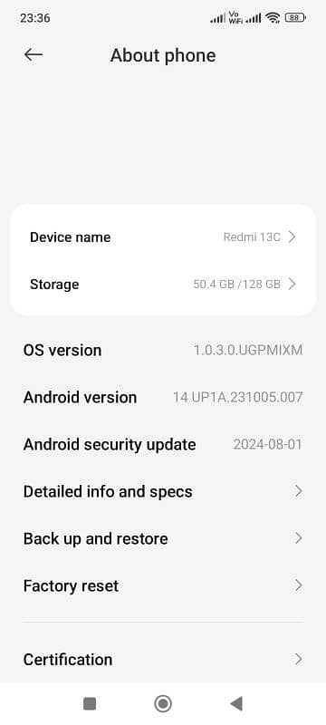 Xiaomi redmi 13c 8/128 4