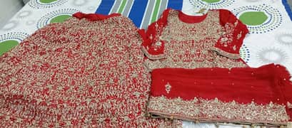 Medium Size Red Bridal Lehnga-(One Day Used)