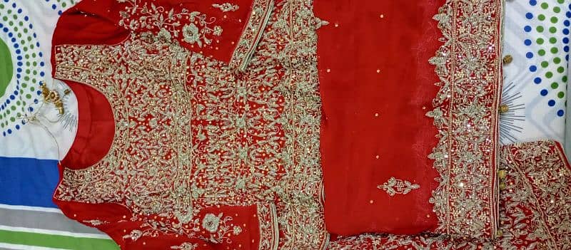 Medium Size Red Bridal Lehnga-(One Day Used) 1