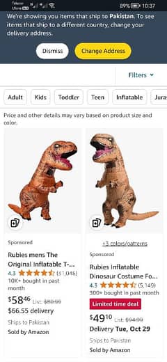 Adult inflatable T-rex Dinasour costumes