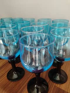 Blue Glass 18 pieces URGENT SALE