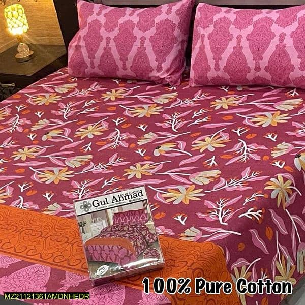 3 pcs cotton printed Double bad sheet 1