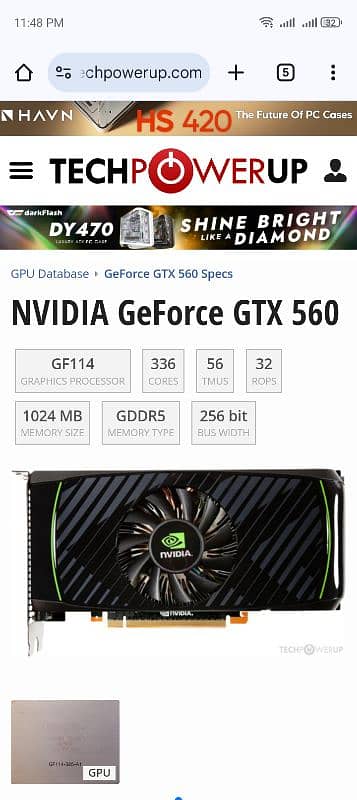 GTX 560 1GB GDDR5 256bit     negotiation possible 5