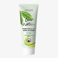 Purifying 2-in-1 Mask & Scrub with Organic Tea Tree & Lime