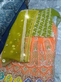 mayoo mehndi  and barat dress. . . shirt with lehnga and goti dupataa