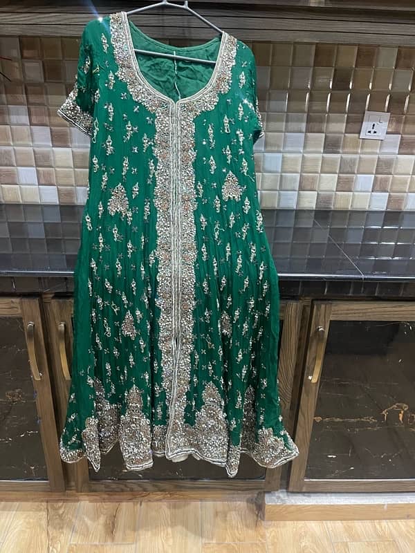 bottle green frock 1