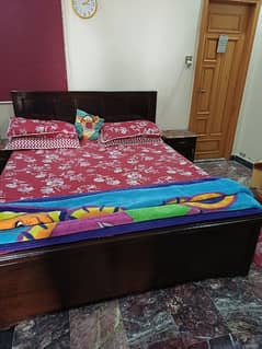 bed set with mattress , dressing / wooden bed / brown bed / double bed