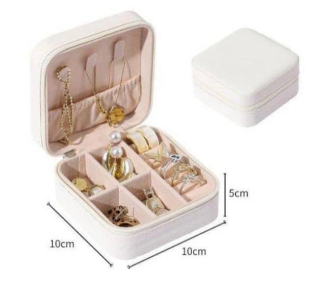 Mini Leather Jewellery Box Organizer with Zip 1