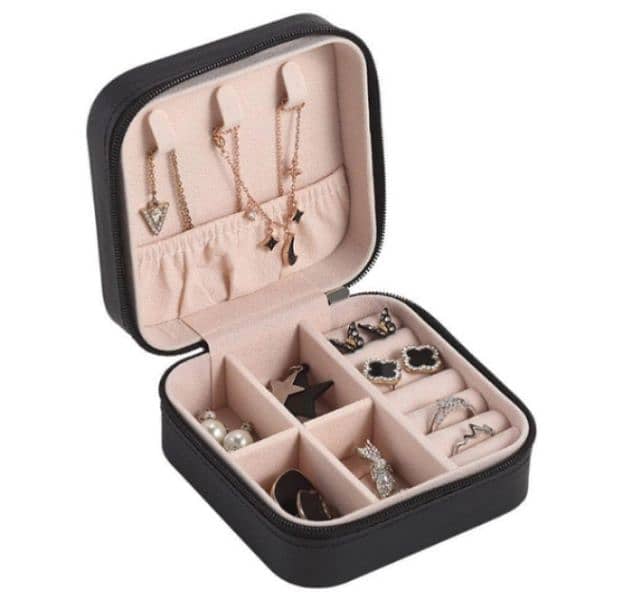 Mini Leather Jewellery Box Organizer with Zip 2