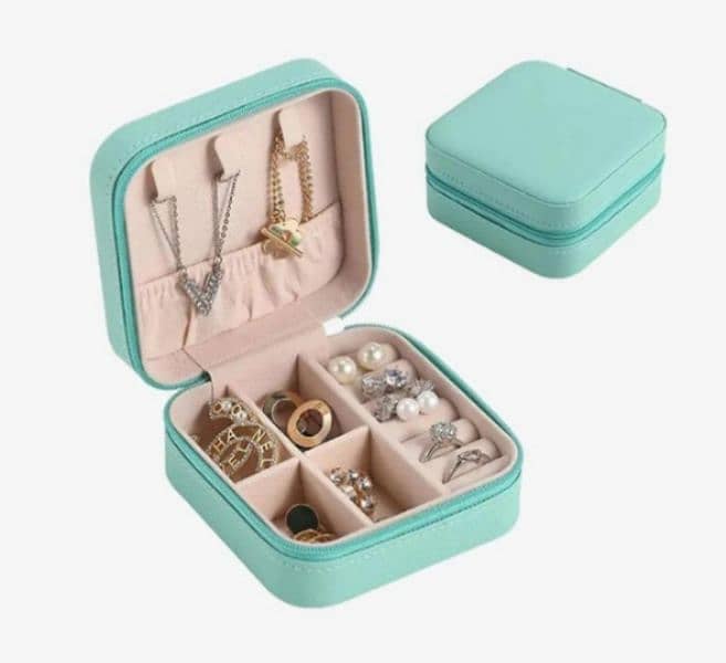 Mini Leather Jewellery Box Organizer with Zip 3