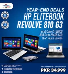 HP EliteBook Revolve 810 G3 Intel Core i7-5600U 8GB Ram 256GB SSD 0