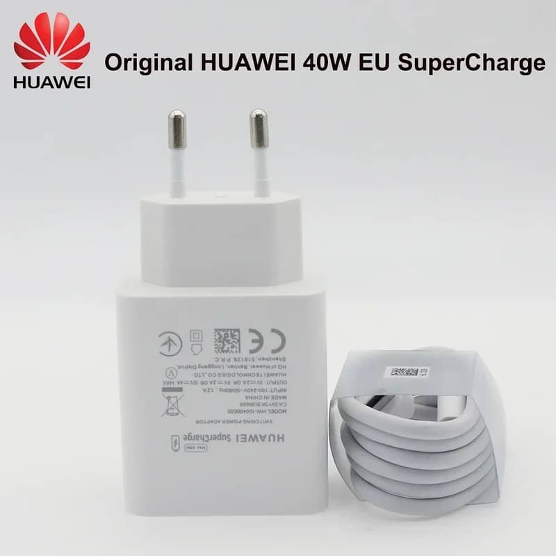 HUAWEI 40W ORIGINAL BOX PULLED CHARGER WITH CABLES 1