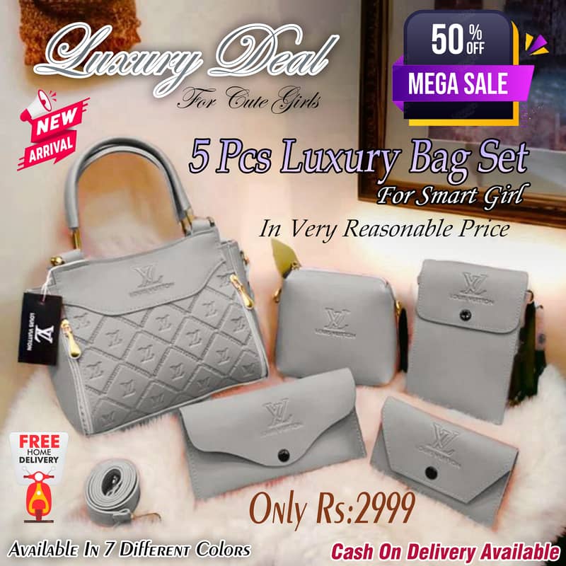 5 Pcs Luxury Bag Set For Cute Girls With Luxury Deal 0