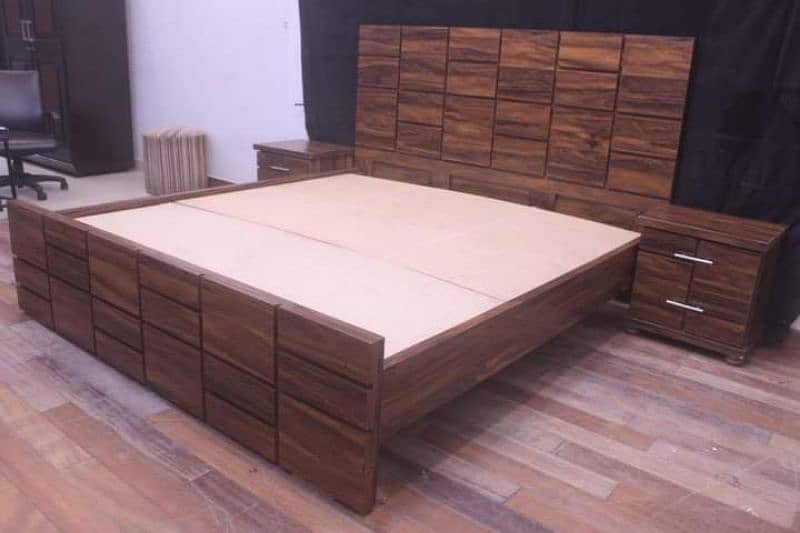 King size bed with 2 side tables best quality in your choice colours 16