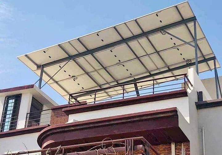 Iron Roof top Elevated / Aluminium solar panel mounting structure 2