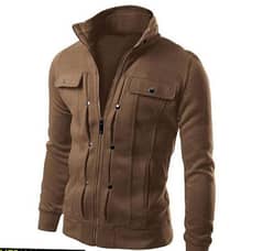 1 PC Mens stitched fleece Mexican style jacket, Brown