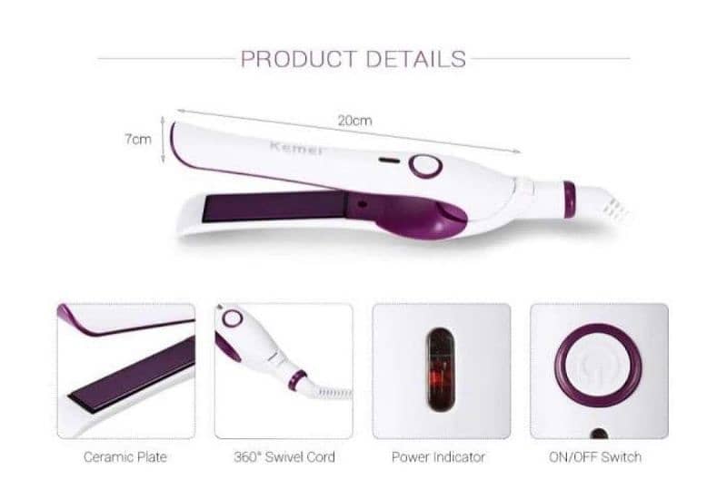 KM-1025 Mini Hair Straighteners 1