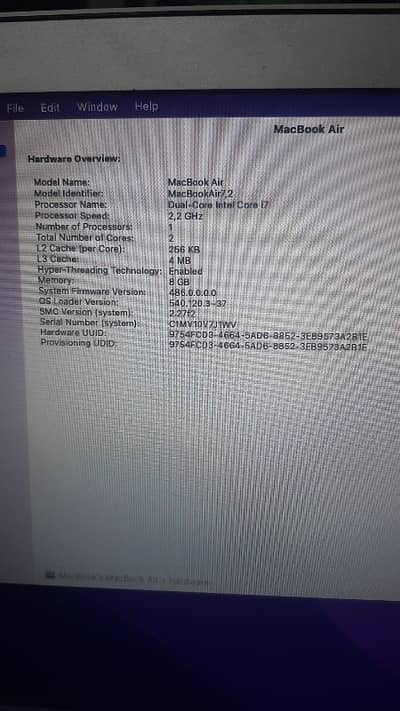 Macbook Air 2017 i7