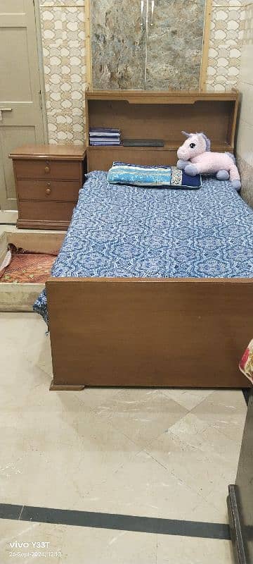 solid wooden single bed or side table without mattress 3