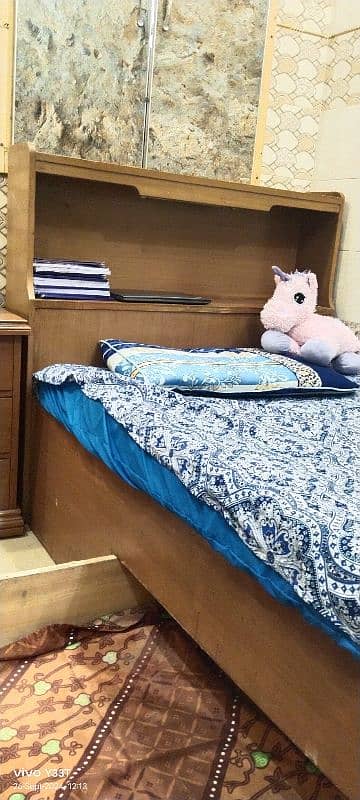 solid wooden single bed or side table without mattress 4