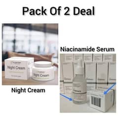 2 in 1 skin care bundle night cream and niacinamide serum