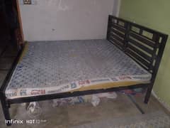 Iron bed full king size with mattress 0