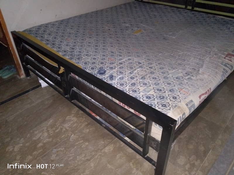 Iron bed full king size with mattress 1