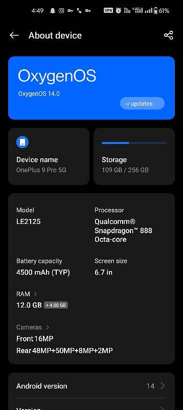 One Plus 9 Pro Snapdragon 888 Octacore 3