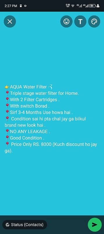 Aqua Water Purifier For Urgent Sale + 2 Cartridges 9