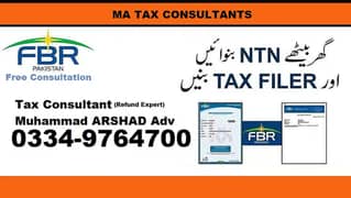 Sales Tax, Income Tax Return, Tax consultant, FBR, Tax Filer, NTN, GST