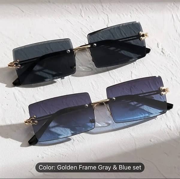 Pair of 2 frameless sunglasses 6