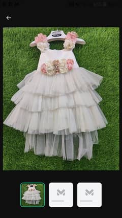 1Pc Girl's stitched Net Embroidered Frock