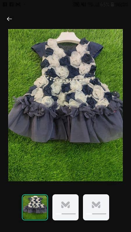 1Pc Girl's stitched Net Embroidered Frock 2