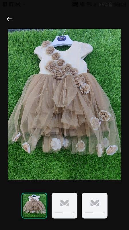 1Pc Girl's stitched Net Embroidered Frock 5