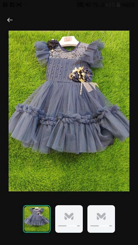 1Pc Girl's stitched Net Embroidered Frock 6