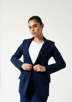 Women Blazer And Pants / Coat / Navy Blue