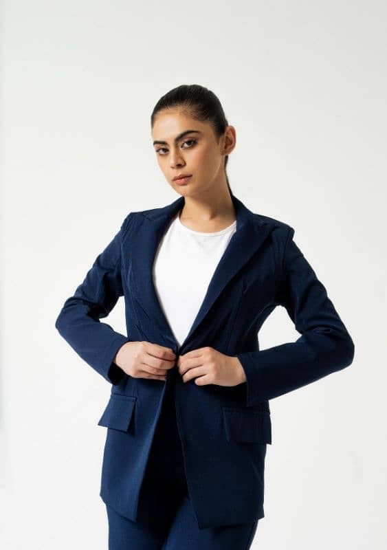 Women Blazer And Pants / Coat / Navy Blue 0